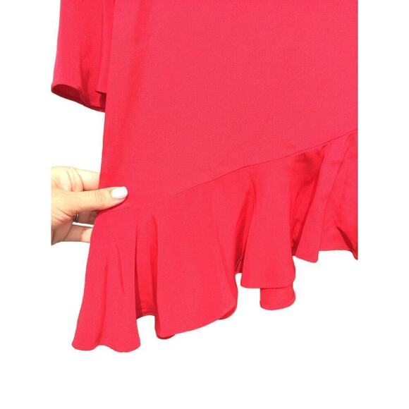 Alexis Red Stone top womens XS Cherry holiday festive formal asymmetrical hem - Picture 9 of 14